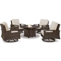 Paradise Trail Outdoor Dining Set -5pc. in Brown by Ashley Furniture