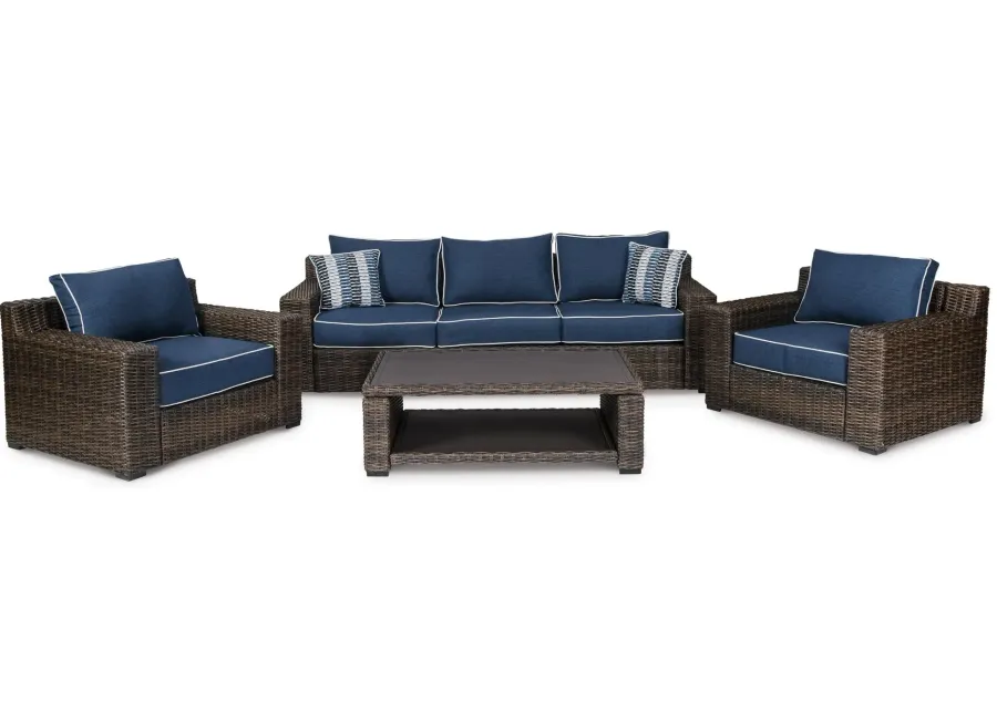 Grasson Lane Outdoor Set -4pc. in Blue by Ashley Furniture