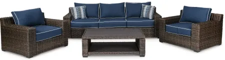 Grasson Lane Outdoor Set -4pc. in Blue by Ashley Furniture