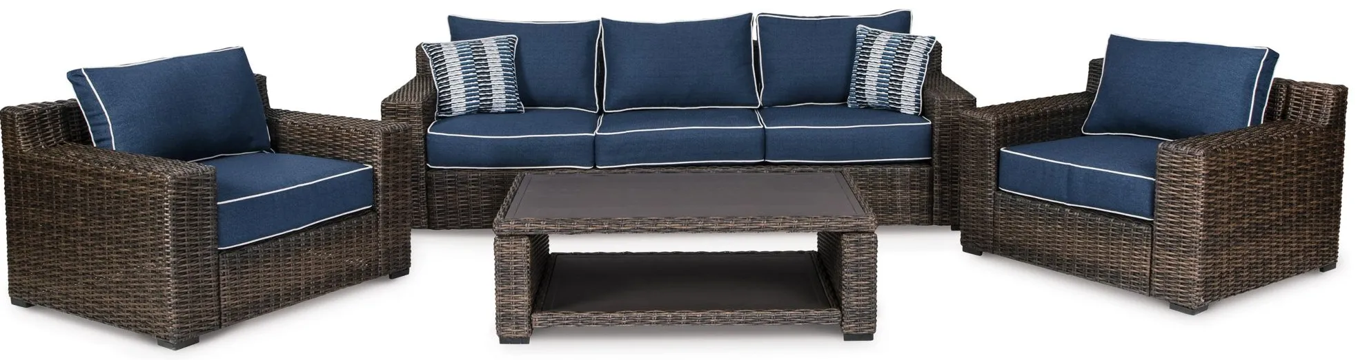 Grasson Lane Outdoor Set -4pc. in Blue by Ashley Furniture