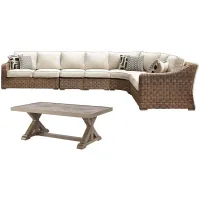 Beachcroft 5-pc. Outdoor Sectional Set in Brown by Ashley Furniture