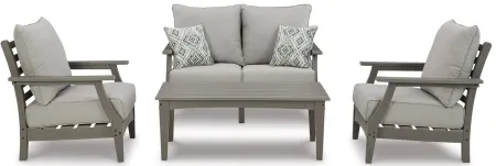 Visola 4-pc. Outdoor Patio Set in Gray by Ashley Furniture