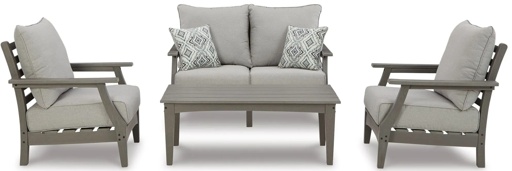Visola 4-pc. Outdoor Patio Set in Gray by Ashley Furniture