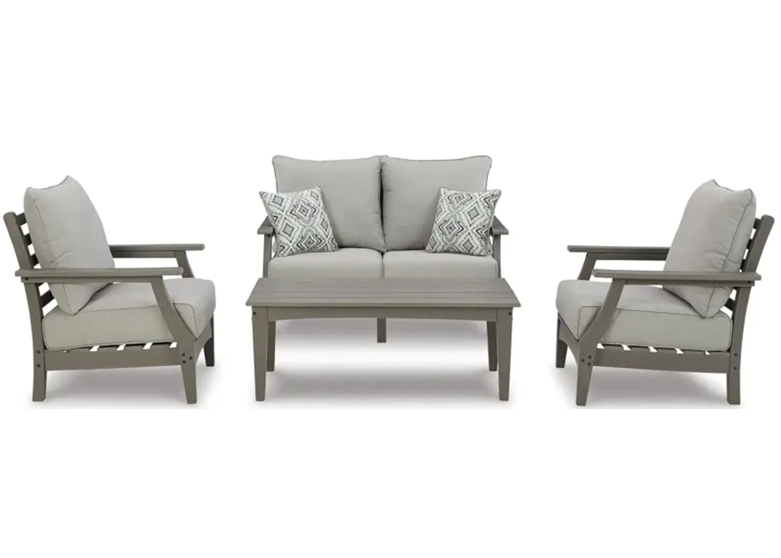 Visola 4-pc. Outdoor Patio Set in Gray by Ashley Furniture