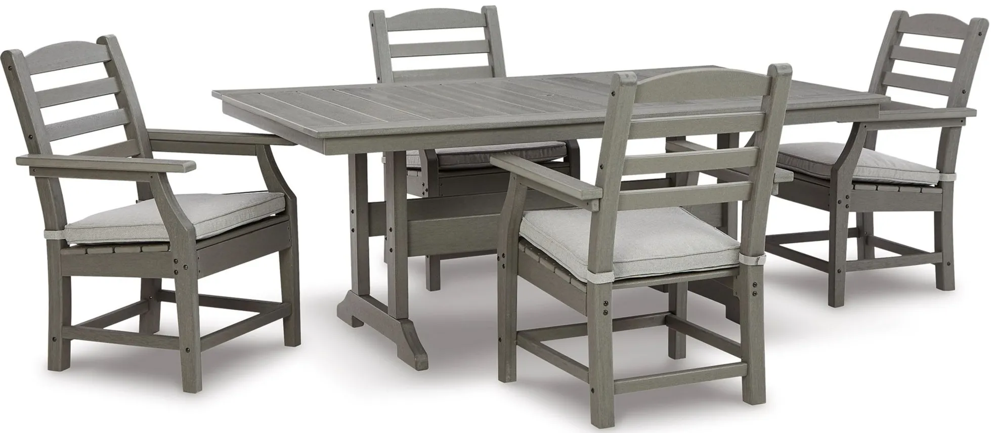 Visola 5-pc. Outdoor Dining Set in Gray by Ashley Furniture