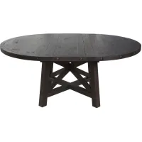 Zabela Round Dining Table w/ Leaf in Black Pine by Bellanest