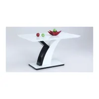 Natasha Dining Table in White / Black by Chintaly Imports