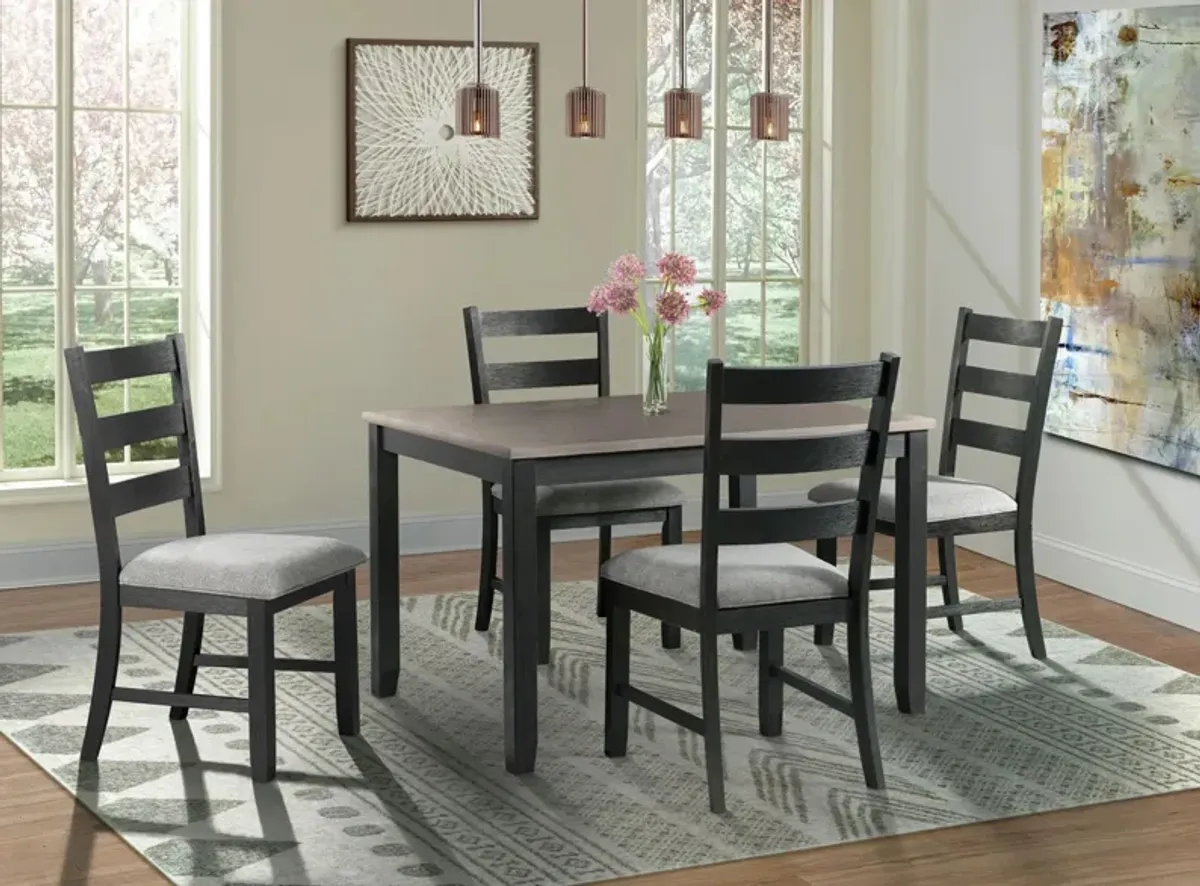 Kona Dining Set -5pc. in Black/Brown/Grey by Elements International Group