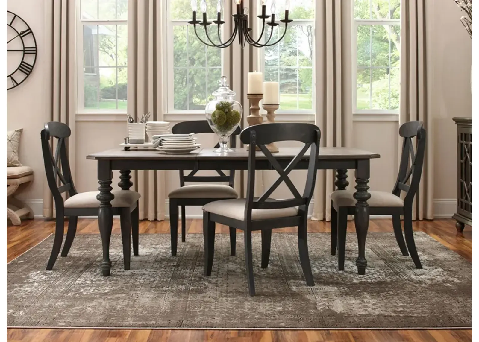 Charleston 5-pc. Dining Set in Slate w/ Weathered Pine Finish by Liberty Furniture