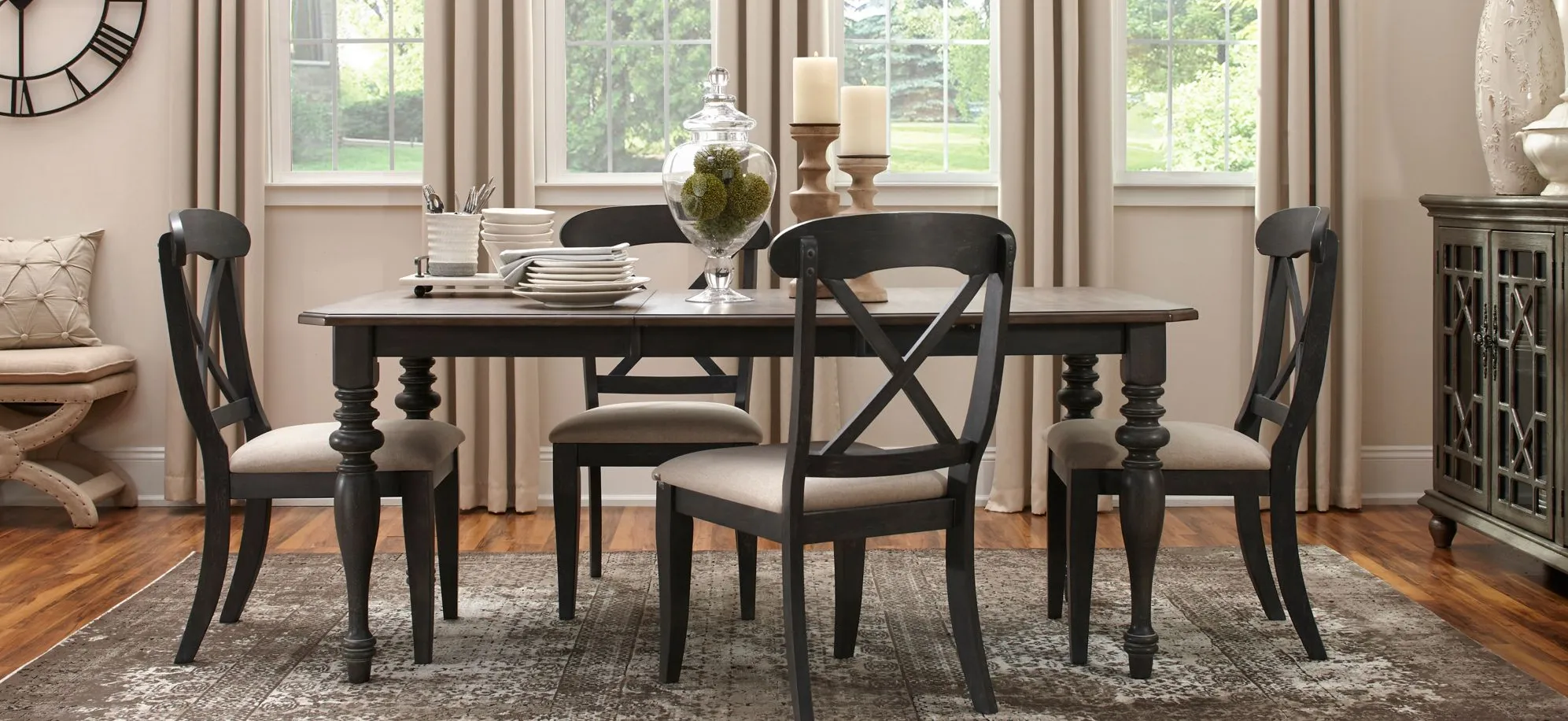 Charleston 5-pc. Dining Set in Slate w/ Weathered Pine Finish by Liberty Furniture