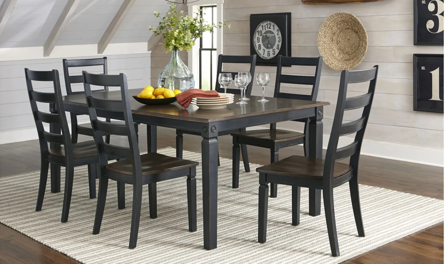 Glennwood Dining Table in Rubbed Black/Charcoal by Intercon