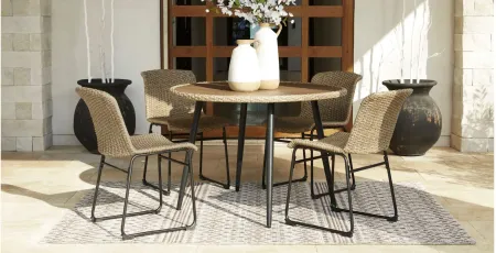 Amaris Outdoor Dining Set -5pc. in Black by Ashley Express