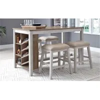 Jonette 5pc. Dining Set w/Upholstered Stool in Two-Tone by Ashley Furniture