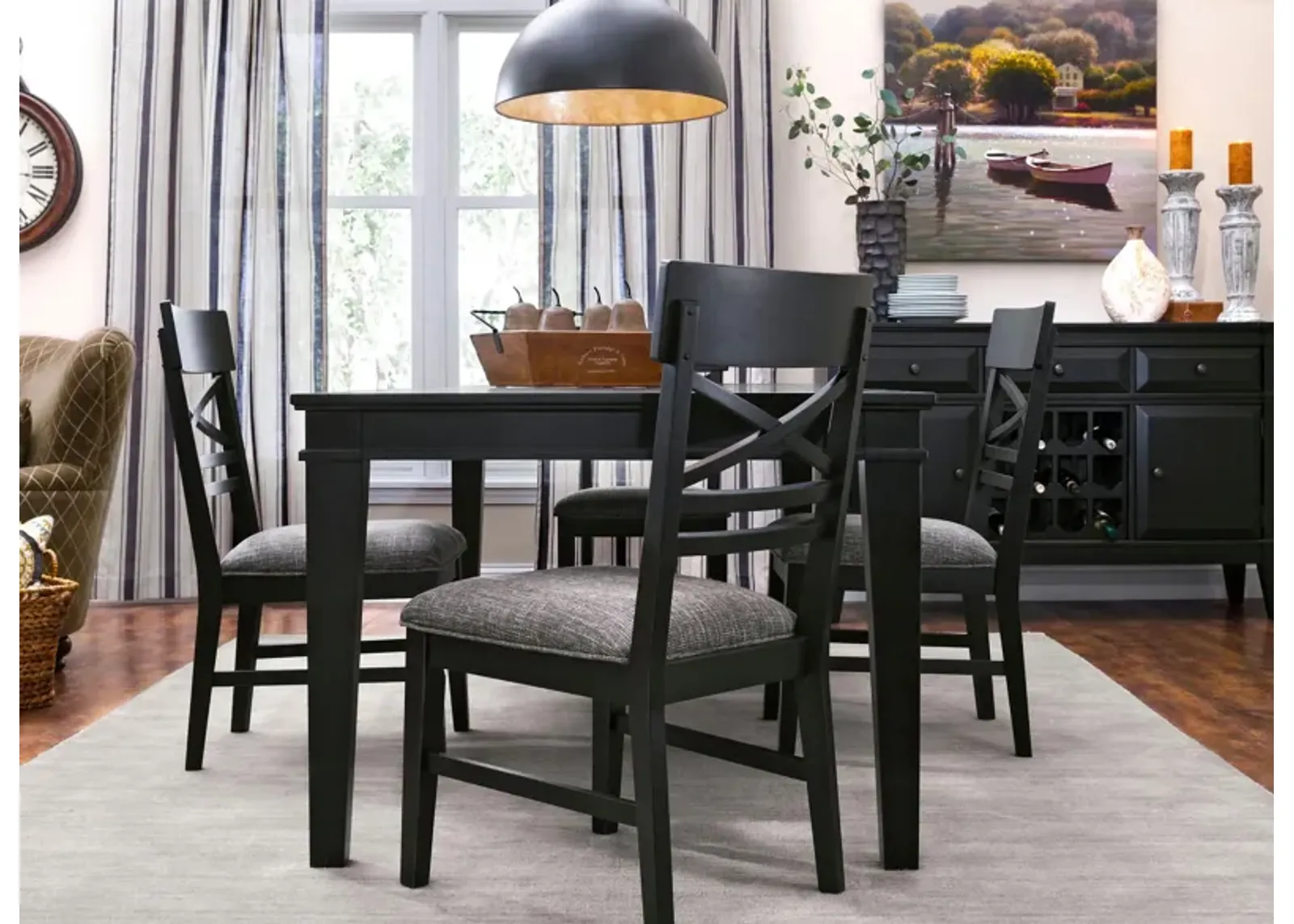 Halden 5-pc. Dining Set in Gray / Black by Bellanest