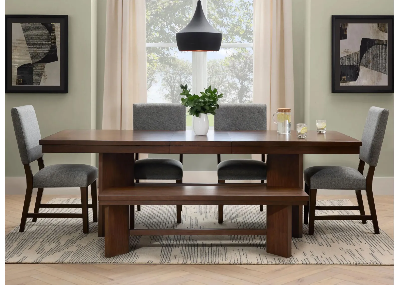 Declan 6-pc. Dining Set in Walnut by Bellanest