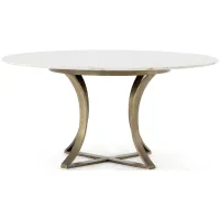 Gage 60" Round Dining Table in Polished White Marble by Four Hands