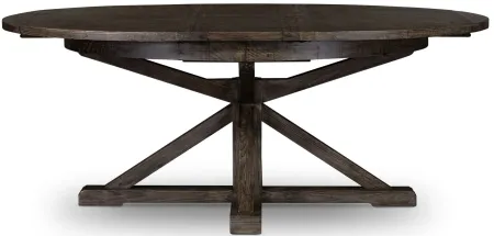 Cintra 63" Round Extension Dining Table in Rustic Black Olive by Four Hands