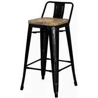 Metropolis Counter Stool: Set of 4 in Black Antique by New Pacific Direct