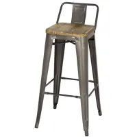 Metropolis Bar Stool: Set of 4 in Gunmetal Gray by New Pacific Direct