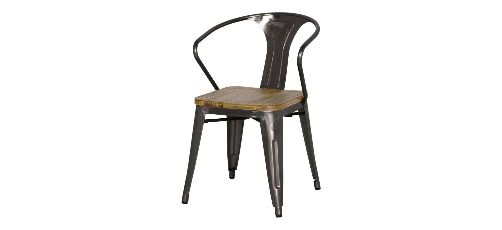 Metropolis Dining Chair: Set of 4 in Gunmetal Gray by New Pacific Direct