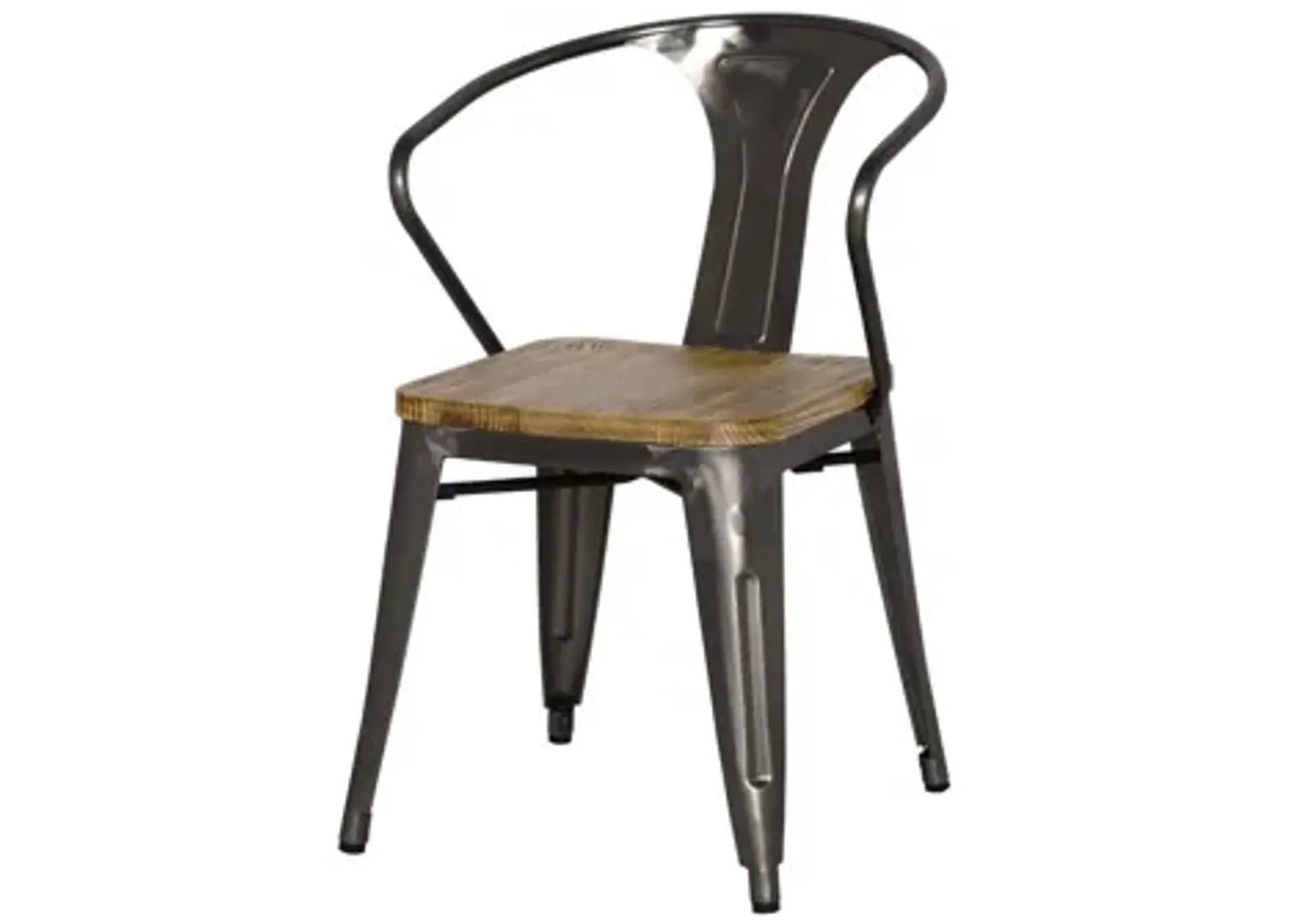 Metropolis Dining Chair: Set of 4 in Gunmetal Gray by New Pacific Direct