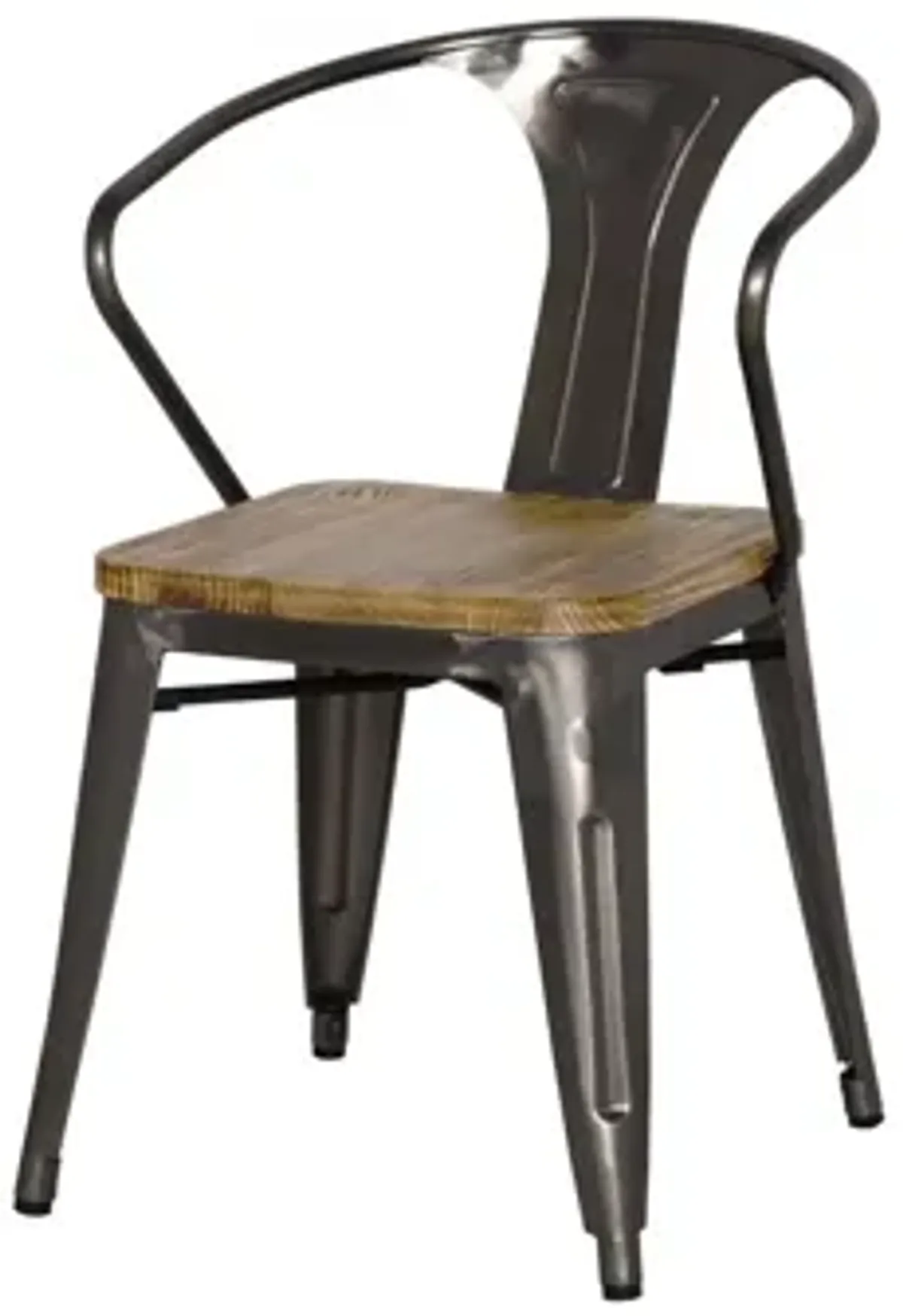 Metropolis Dining Chair: Set of 4 in Gunmetal Gray by New Pacific Direct