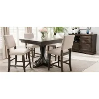 Halloway 5-pc. Counter-height Dining Set in Gray / Espresso by Davis Intl.