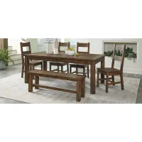 Scenic View 6-pc. Dining Set in Burnished Brown by Homelegance