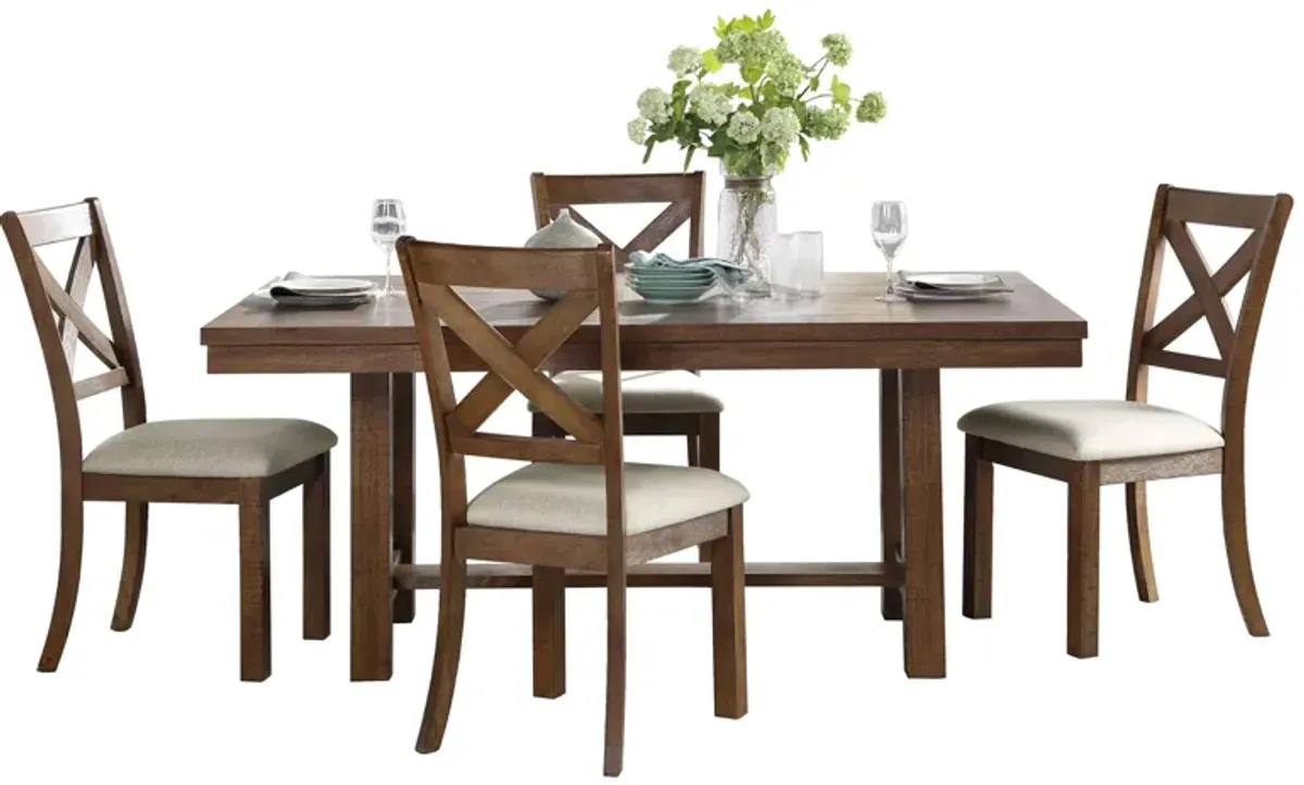 Levittown 5-pc Dining Set in Brown by Homelegance