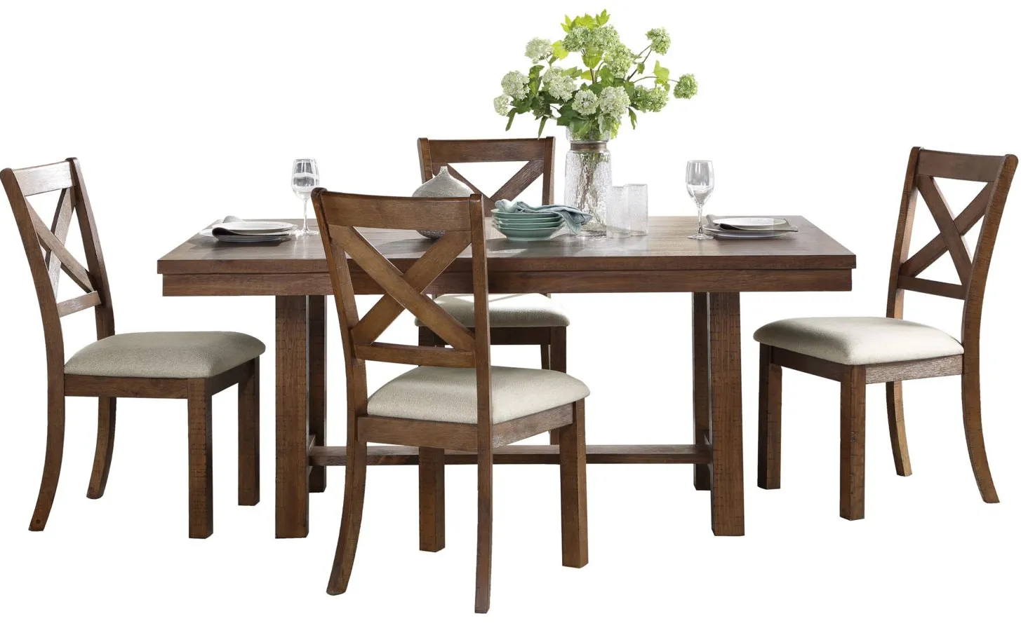 Levittown 5-pc Dining Set in Brown by Homelegance