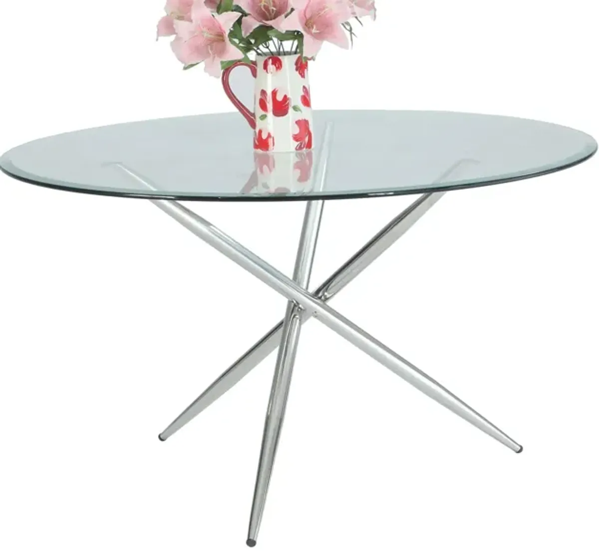 Adams Dining Table in Clear by Chintaly Imports