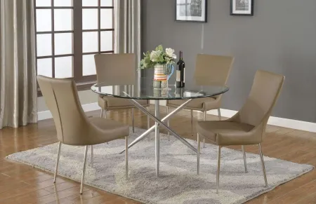 Adams Dining Table in Clear by Chintaly Imports
