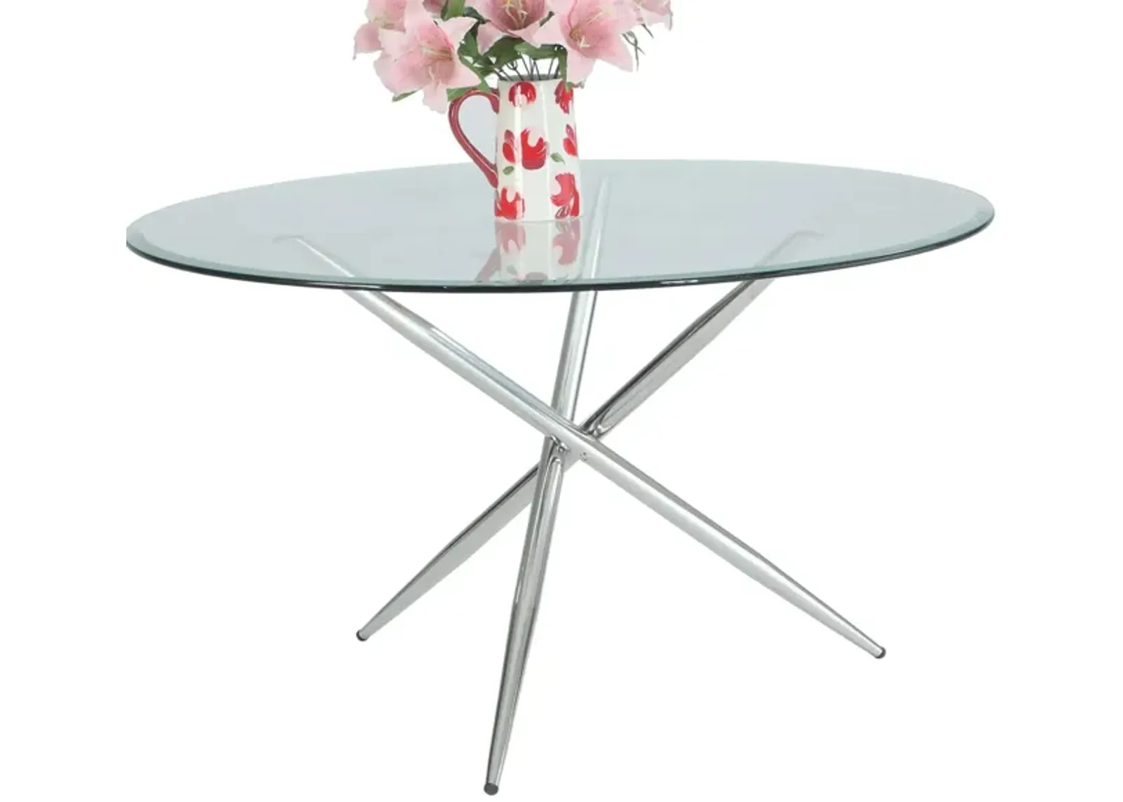 Adams Dining Table in Clear by Chintaly Imports