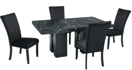 Alaina 5-pc. Dining Set in Black and White by Global Furniture Furniture USA