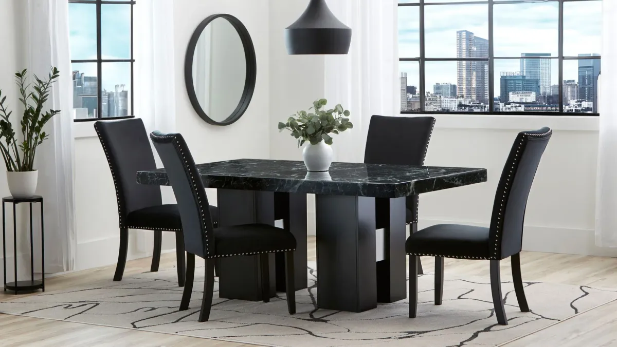 Alaina 5-pc. Dining Set in Black and White by Global Furniture Furniture USA