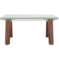 Sombra Dining Table in Glass/Wood by Chintaly Imports