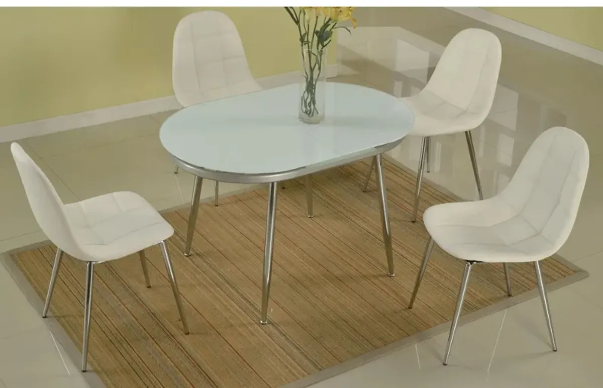 Donna 5-pc. Dining Set in White by Chintaly Imports