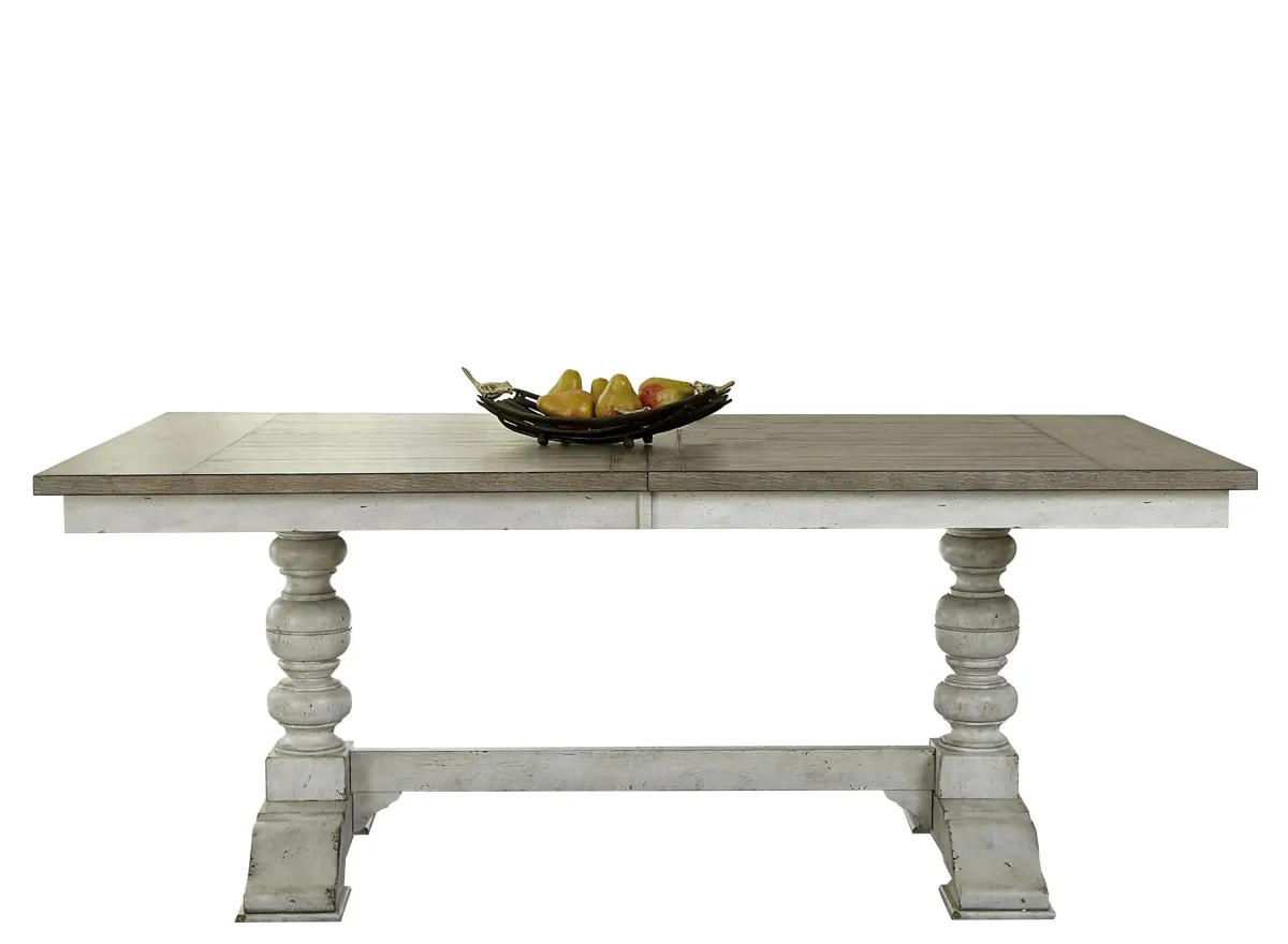 Heywood Trestle Dining Table w/ Leaf in White by Liberty Furniture