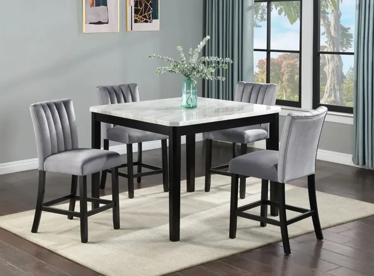 Pascal Counter Height 5-PC. Dining Set in Black;White;Gray by Crown Mark