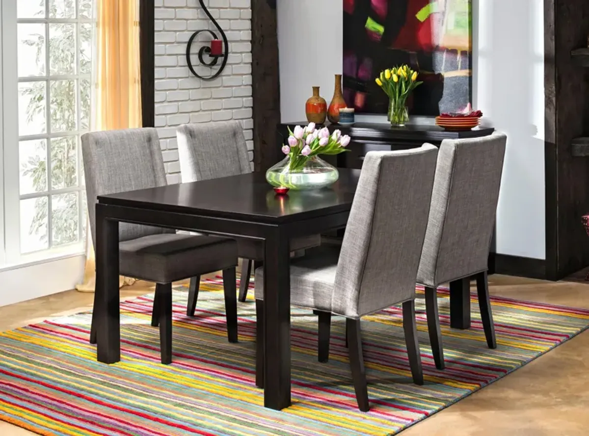 Logan 5-pc Dining Set in Dark Brown / Gray by Homelegance