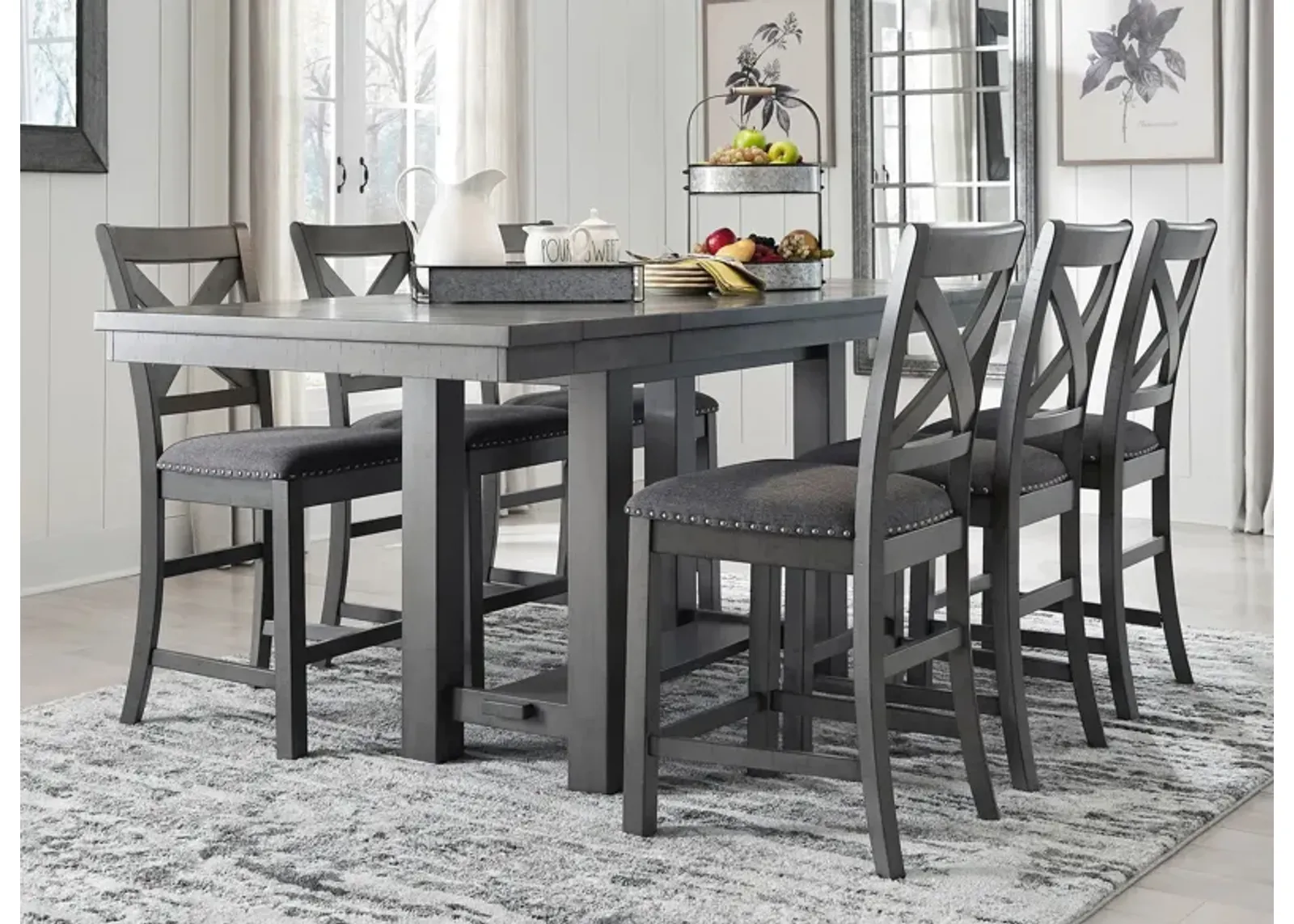 Myshanna Dining Set 7-pc. in Gray by Ashley Furniture