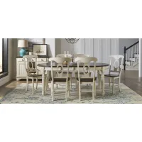 British Isles 7-pc. Double Leaf Napoleon Dining Set in Chalk-Cocoa Bean by A-America