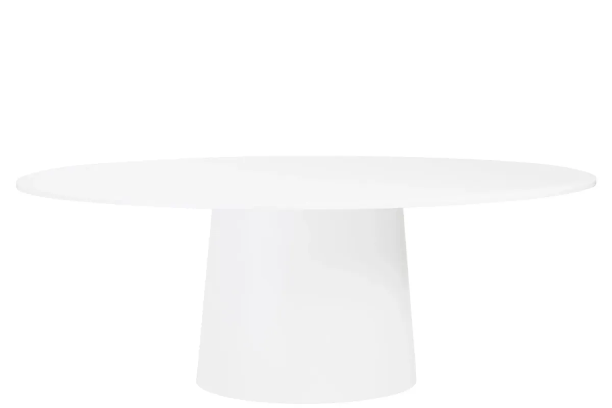 Deodat Oval Table in Matte White Lacquer by EuroStyle