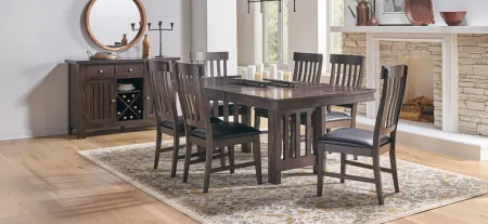 Bremerton 7-pc. Rectangular Dining Set with Butterfly Leaf in Warm Gray by A-America