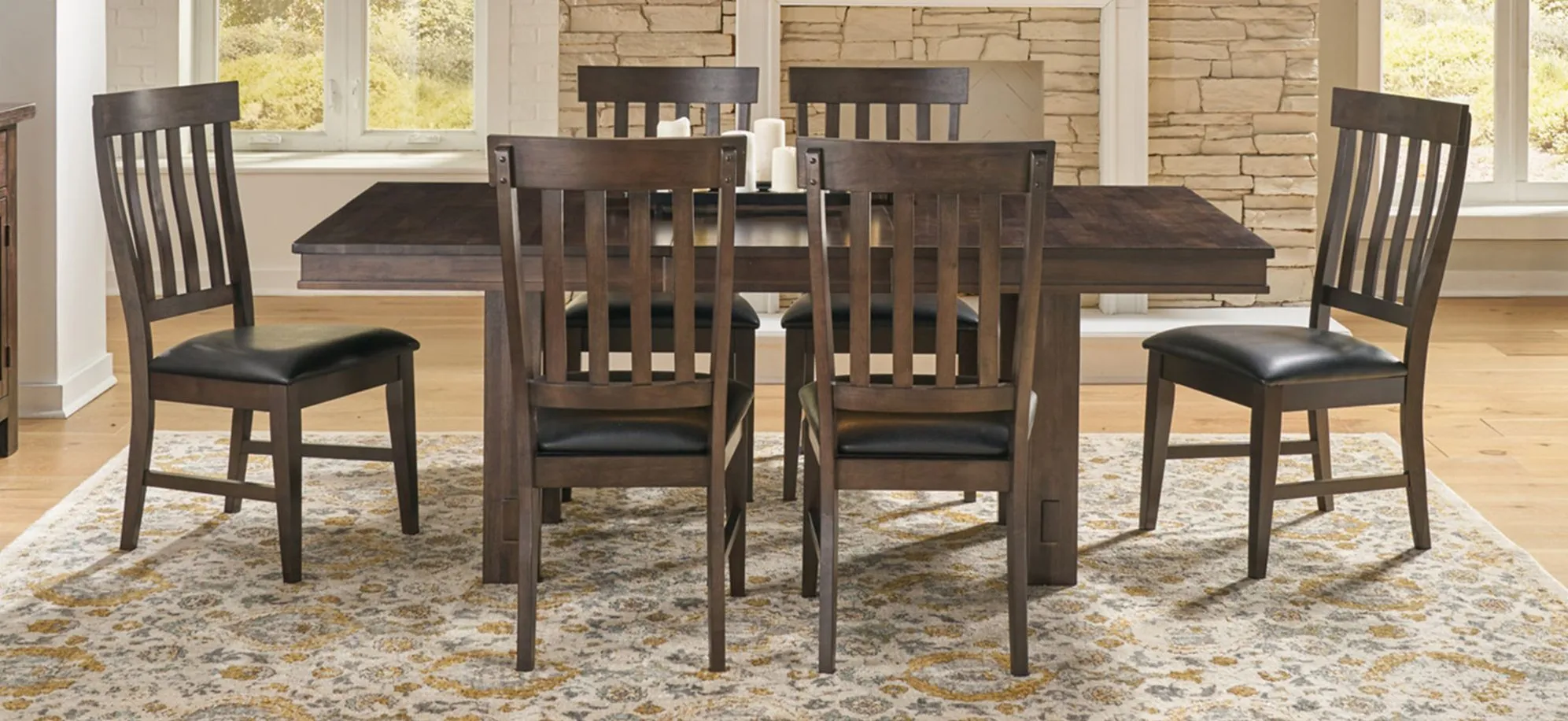 Bremerton 7-pc. Rectangular Dining Set with Butterfly Leaf in Warm Gray by A-America