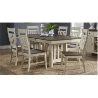 Bremerton 7-pc. Rectangular Dining Set with Butterfly Leaf in Saddledust-Oyster by A-America