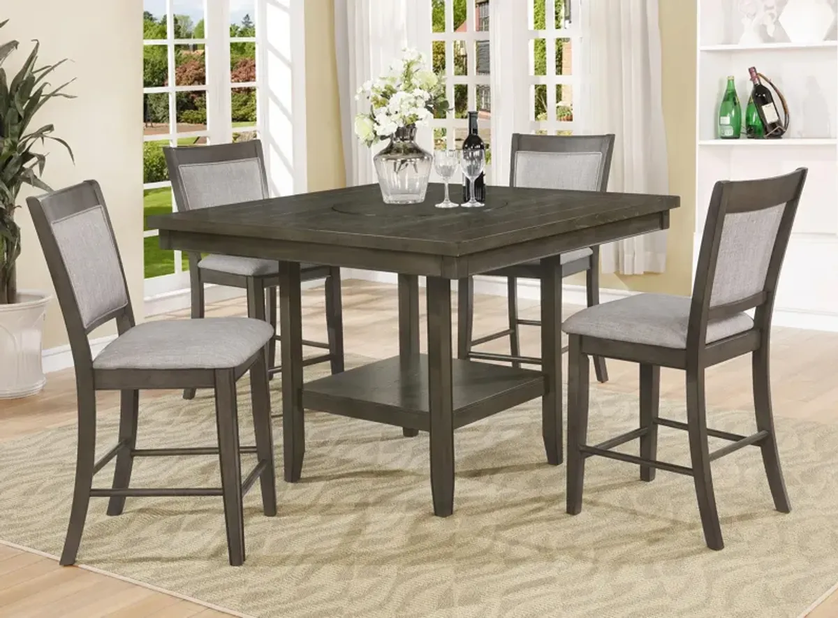 Fulton 5-pc. Counter-Height Dining Set in Gray by Crown Mark