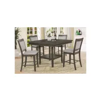 Fulton 5-pc. Counter-Height Dining Set in Gray by Crown Mark