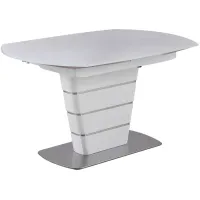 Fashion Dining Table w/ Leaf in Polyurethane White by Chintaly Imports