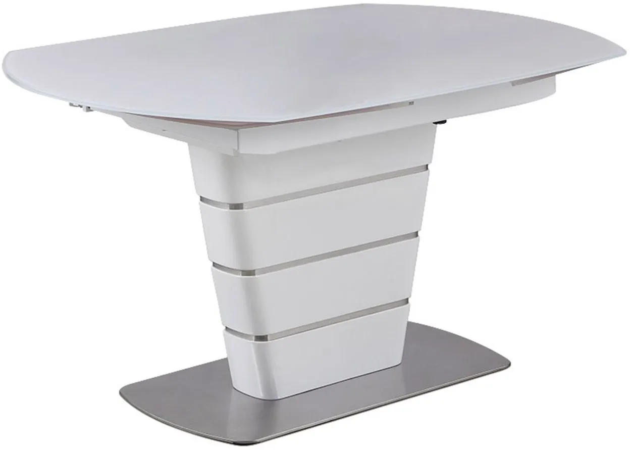 Fashion Dining Table w/ Leaf in Polyurethane White by Chintaly Imports